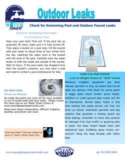 Check for Swimming Pool and Outdoor Faucet Leaks