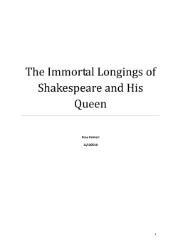 The Immortal Longings of Shakespeare and His
