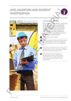 LOSS CAUSATION AND INCIDENT INVESTIGATION