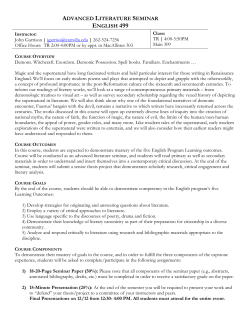 advanced literature seminar english 499