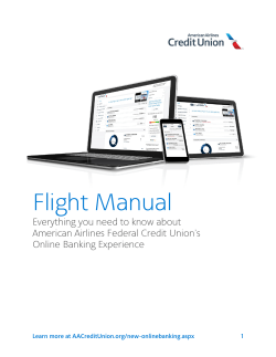 Online Banking Flight Manual - American Airlines Credit Union