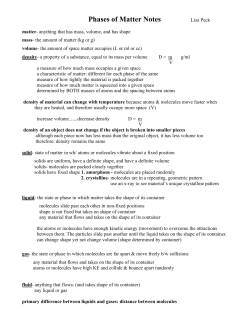 Phases of Matter Notes