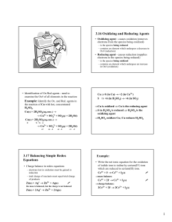 3.16 Oxidizing and Reducing Agents
