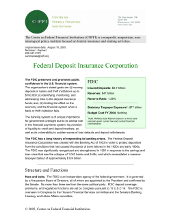 FDIC Summary - Center on Federal Financial Institutions