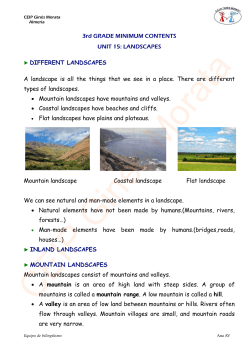 3rd GRADE MINIMUM CONTENTS UNIT 15: LANDSCAPES