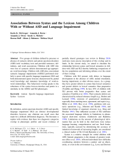 Associations Between Syntax and the Lexicon