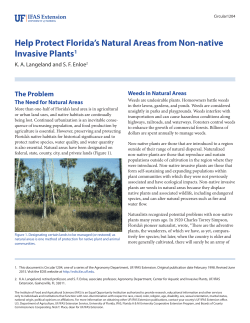 Help Protect Florida`s Natural Areas from Non-native Invasive