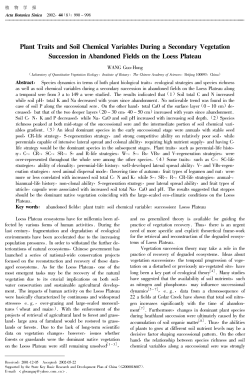 Plant Traits and Soil Chemical Variables During a Secondary