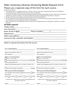 Rider University Libraries Streaming Media Request Form