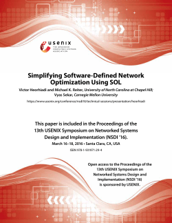 Simplifying Software-Defined Network Optimization Using