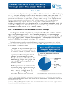 If Low-Income Adults Are To Gain Health Coverage, States Must