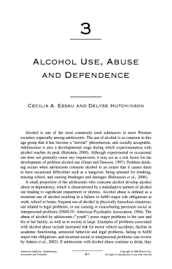 3 alcohol use, abuse and dependence