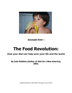 Excerpts from &ndash; The Food Revolution