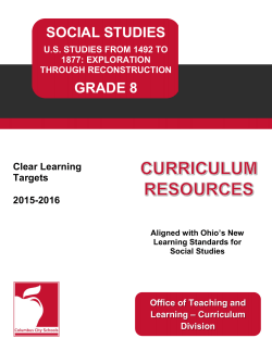 social studies grade 8 - Columbus City Schools