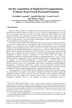On the Acquisition of Implicated Presuppositions