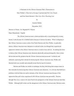 A Rationale for the African American Man`s Destruction in Alice