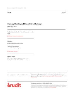 Dubbing Multilingual Films: A New Challenge?