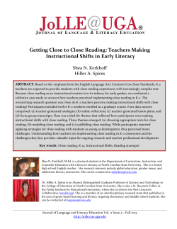 Getting Close to Close Reading: Teachers Making