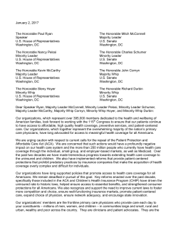 Joint Letter to House Leadership on Health Care Reform