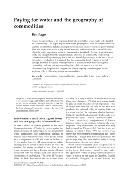 Paying for water and the geography of commodities