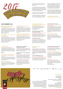 Highlights of the 500th anniversary of the Reformation