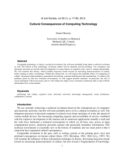 Cultural Consequences of Computing Technology