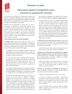 Gu&iacute;a para padres inmigrantes para prevenir la separaci&oacute;n familiar