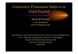 Contrastive Pronominal Subjects in Child English