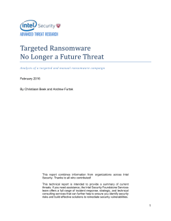 Targeted Ransomware No Longer a Future Threat