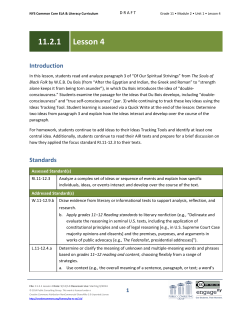 Grade 11 ELA Module 2, Unit 1, Lesson 4