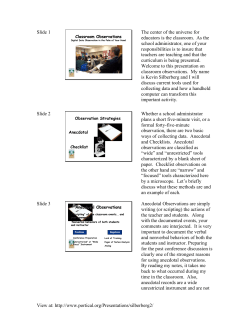 Classroom Observations