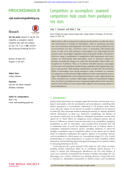 Competitors as accomplices: seaweed competitors hide corals from