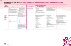 Mathematics 8 to 12 IRP: Prescribed Learning Outcomes Using Pre
