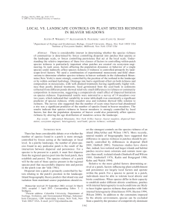 local vs. landscape controls on plant species richness in beaver