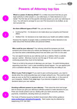 Powers of Attorney top tips - Office of the Public Guardian