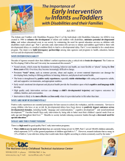 The Importance of Early Intervention