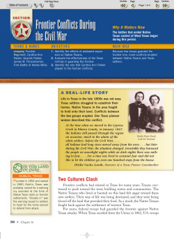 Frontier Conflicts During the Civil War Frontier Conflicts During the