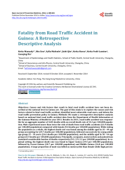 Fatality from Road Traffic Accident in Guinea