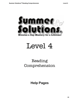 Help Pages - Summer Solutions
