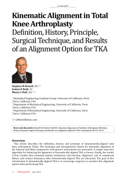 Kinematic Alignment in Total Knee Arthroplasty Definition, History