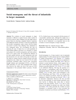 Social monogamy and the threat of infanticide in larger mammals