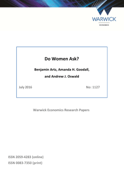 Do Women Ask? - University of Warwick