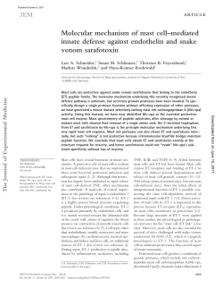 Molecular mechanism of mast cell &ndash; mediated innate defense