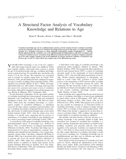 A Structural Factor Analysis of Vocabulary