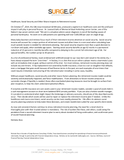Healthcare, Social Security and Other Macro Impacts to