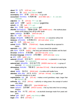 about liti LITI [LEE tee] prep above su SU [soo] prep Antonym nuni