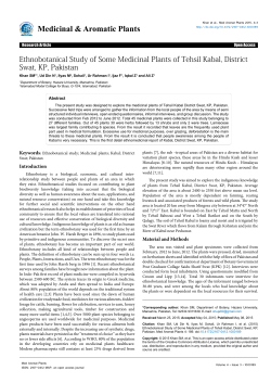 Ethnobotanical Study of Some Medicinal Plants of Tehsil Kabal