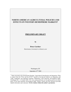 North American Agricultural Policies and Effects on Western