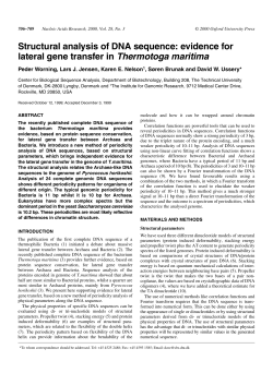 Structural analysis of DNA sequence: evidence