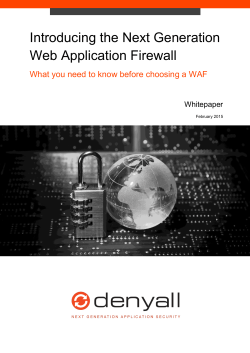 Introducing the Next Generation Web Application Firewall